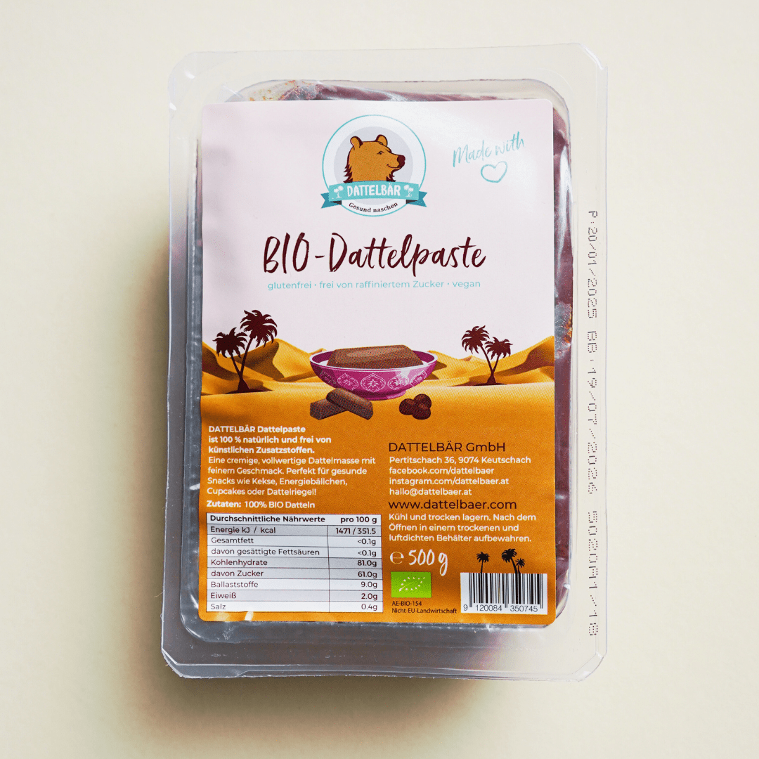 BIO Dattelpaste Barhi – 100% natürliche Süße aus Datteln - DATTELBÄR - DB_DP_500 - DATTELBAER
