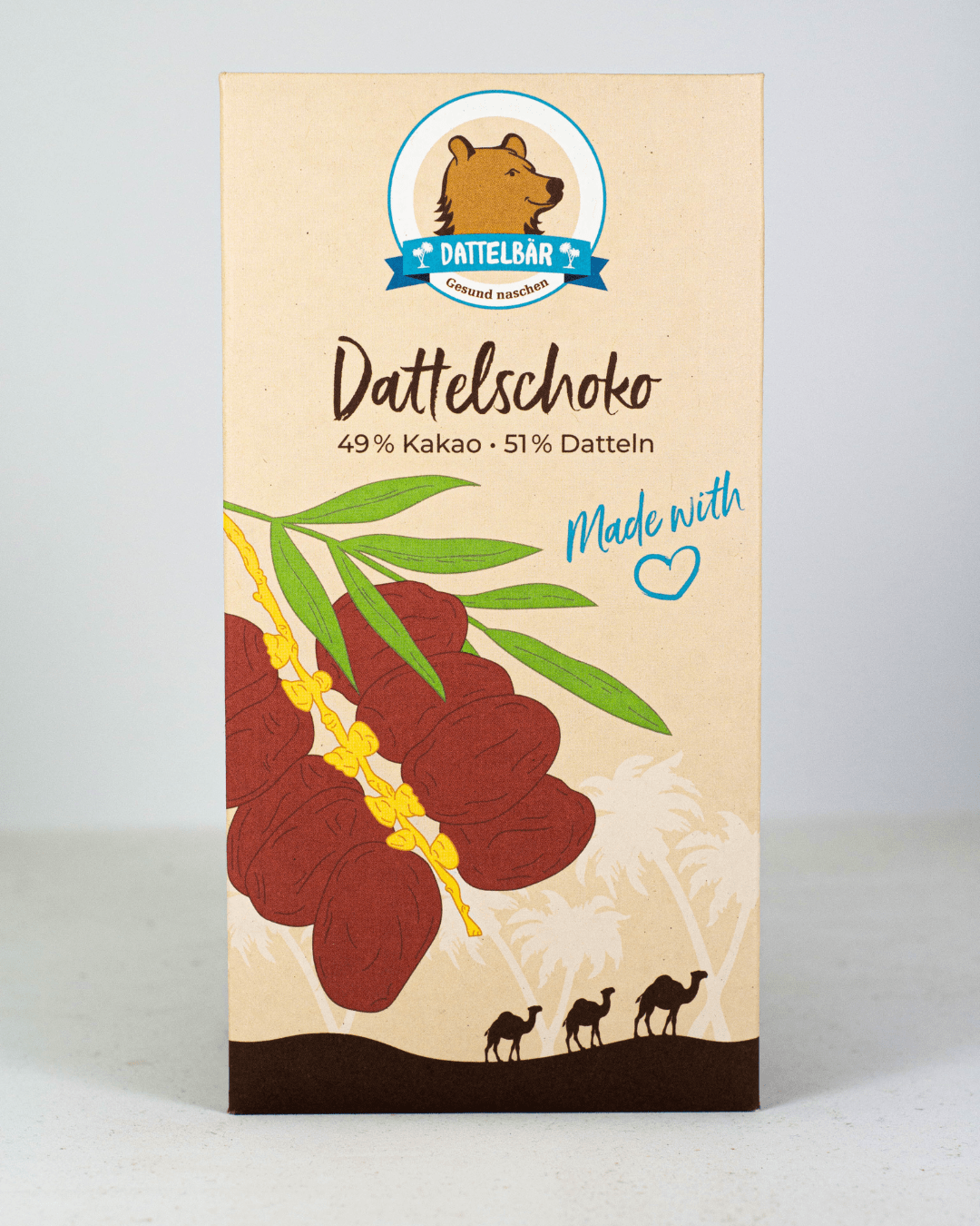 Dattel - Schokolade - 49% Kakao, süß 70g Tafel - DATTELBAER - DB_SK_49 - DATTELBAER