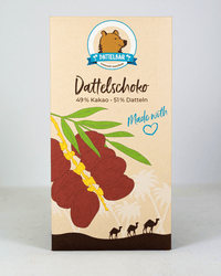 Dattel - Schokolade - 49% Kakao, süß 70g Tafel - DATTELBAER - DB_SK_49 - DATTELBAER
