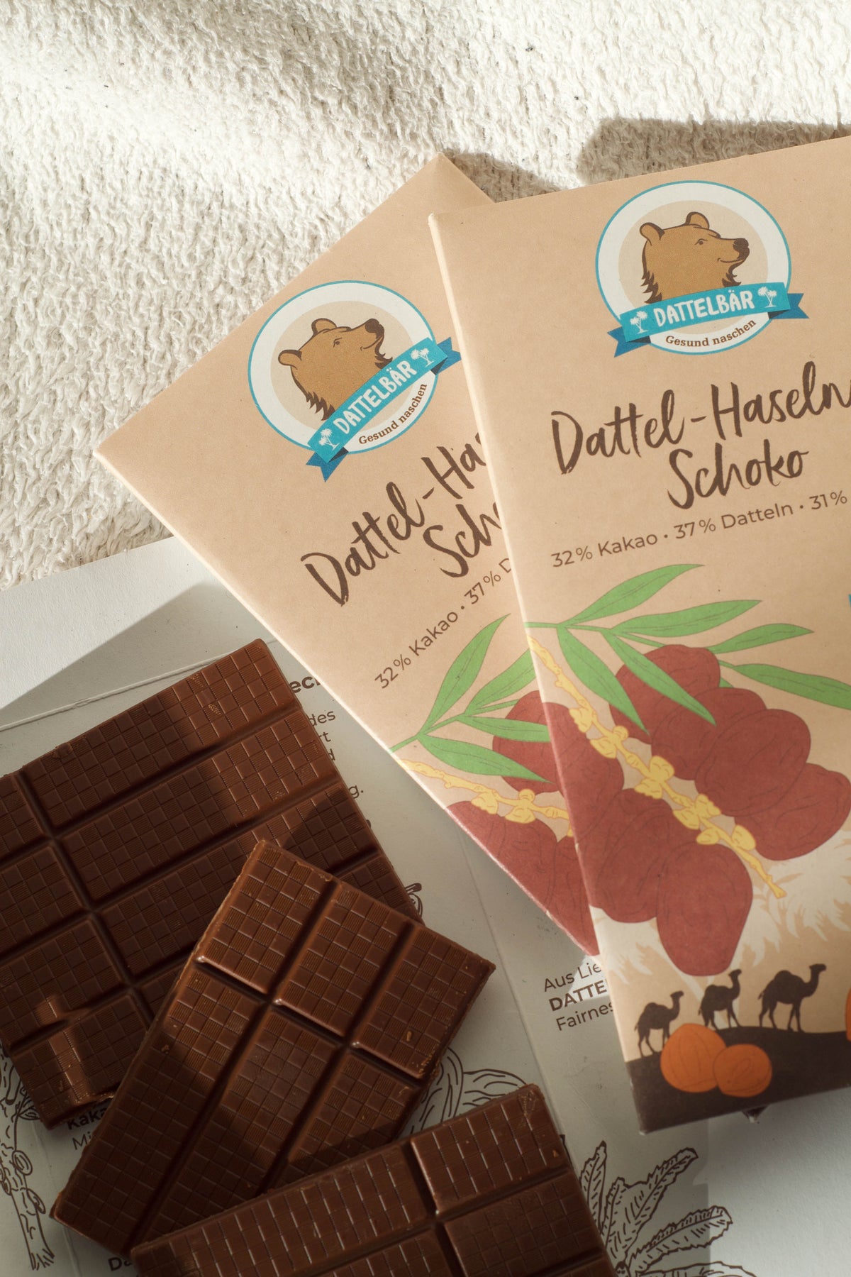 Dattel - Schokolade BIO – mit Haselnussnougat - DATTELBÄR - DB_SK_32H - DATTELBAER
